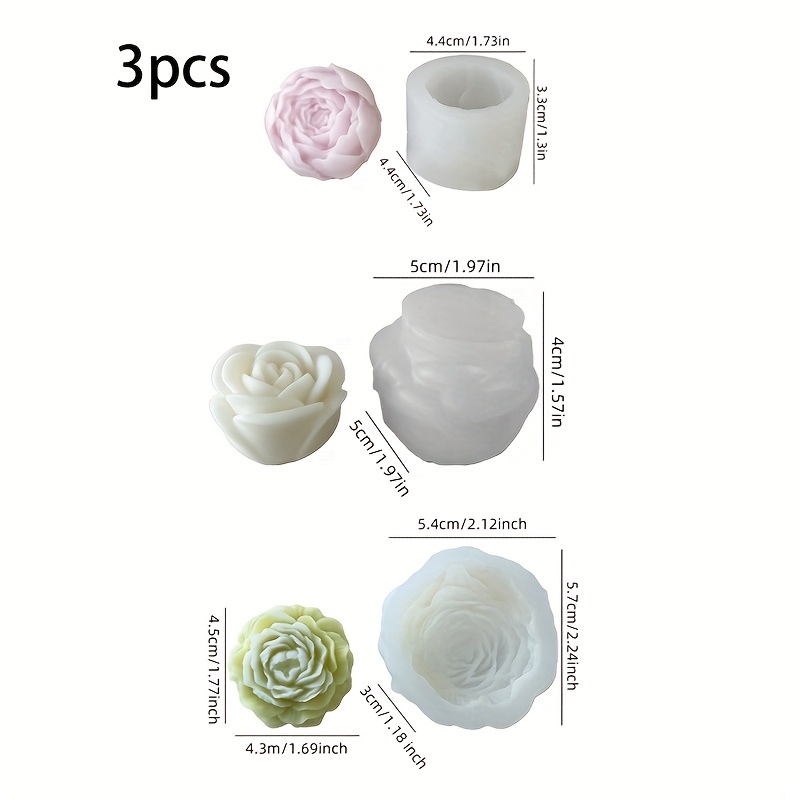 Soap Making Gel - Set di 3 stampi in silicone